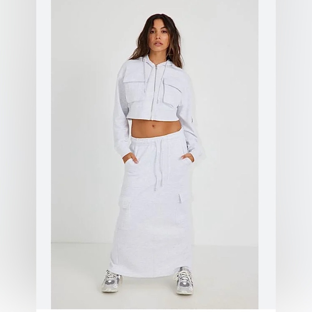 Forever 21 White Midi Pencil Sweat Skirt M/L